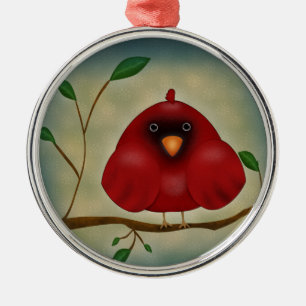 Ornement En Métal Cardinal oiseau rouge