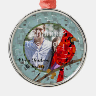 Ornement En Métal Cardinal rouge, l'oiseau de Noël