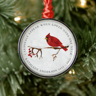Ornement En Métal Cardinals Appear Remembrance
