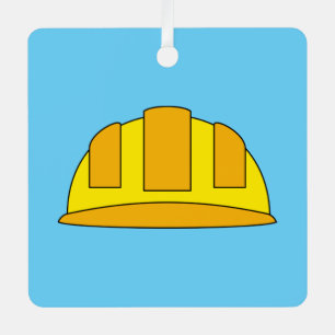 Ornement En Métal Caricature de Casquette dur jaune