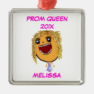 Ornement En Métal Caricature Queen au bal de fin d'année