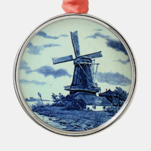 Ornement En Métal Carrelage bleu vintage Delft - Windmill