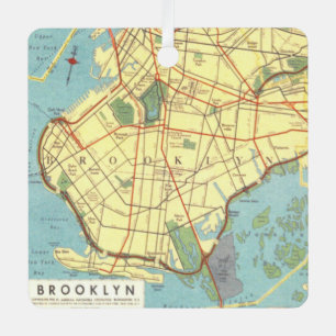 Ornement En Métal Carte ancienne de Brooklyn