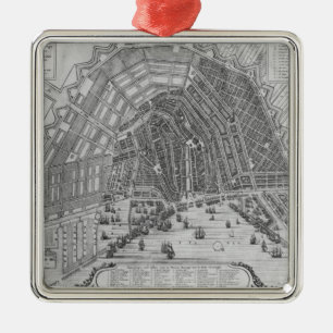 Ornement En Métal Carte d'Amsterdam, 1662