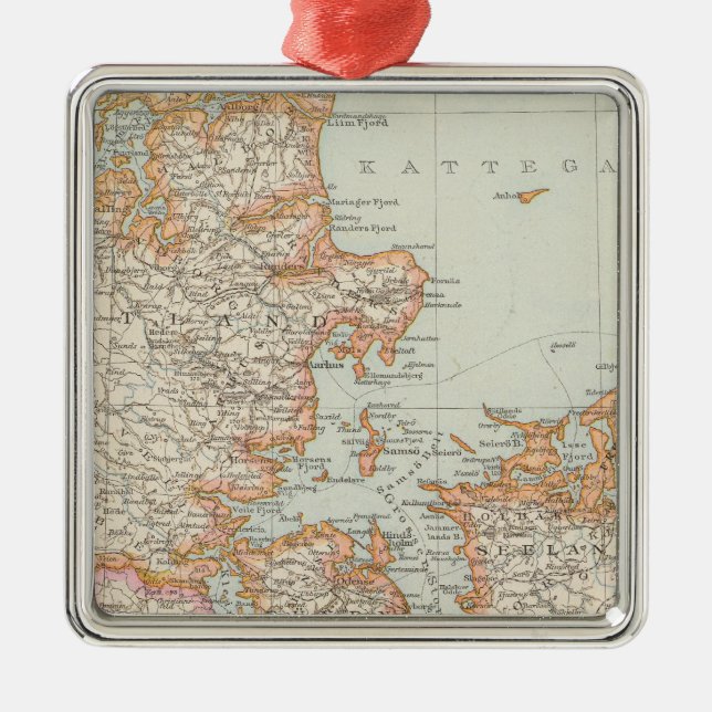 Ornement En Métal Carte Danemark - Danemark (Devant)