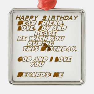 Ornement En Métal Carte d'anniversaire pour un ami chrétien