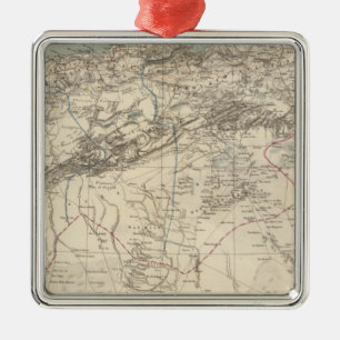 Ornement En Métal Carte d'atlas de l'Algérie