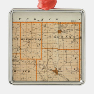 Ornement En Métal Carte de Comté d'Orange