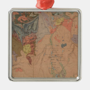 Ornement En Métal Carte de géologie, pièce nationale de Yellowston
