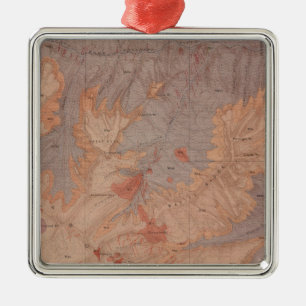 Ornement En Métal Carte de géologie, pièce nationale de Yellowstone,