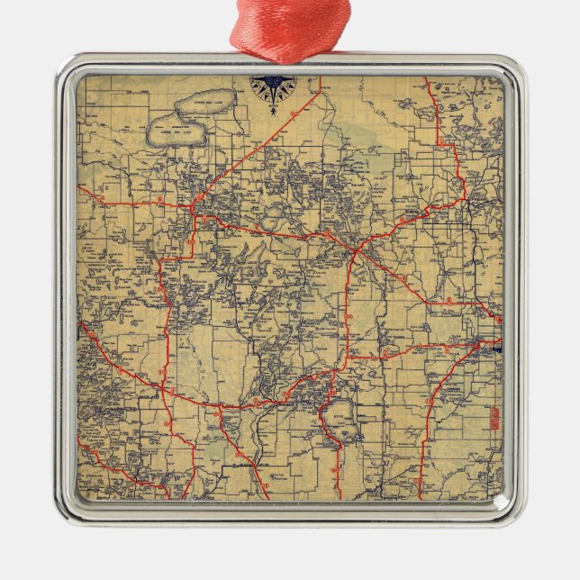 Ornement En Métal Carte de norme du Minnesota (Devant)