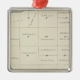 Ornement En Métal Carte de section de T23S R22E Tulare County