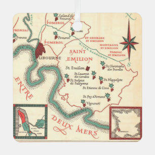 Ornement En Métal Carte des vins de St Emilion Bordeaux