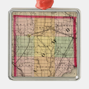 Ornement En Métal Carte du comté de Macomb, Michigan