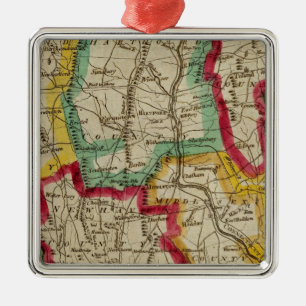 Ornement En Métal Carte du Connecticut