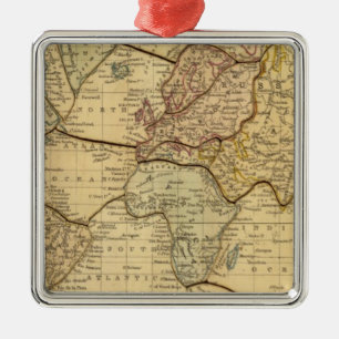 Ornement En Métal Carte du monde sur la projection des Mercators