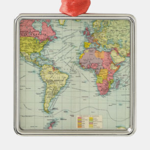 Ornement En Métal Carte politique mondiale