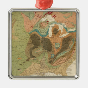 Ornement En Métal Carte USA de Geol