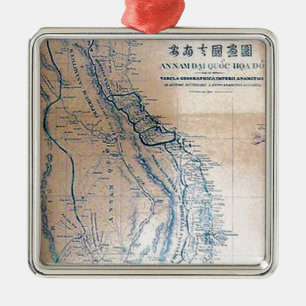Ornement En Métal Carte vietnamienne antique