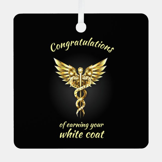 Ornement En Métal Cérémonie du manteau blanc Gold Médicale (Recto)