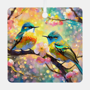 Ornement En Métal Cerisier Imaginaire Sunrise Songbirds