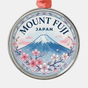 Ornement En Métal Cerisiers du Mont Fuji (Fujisan) Japon