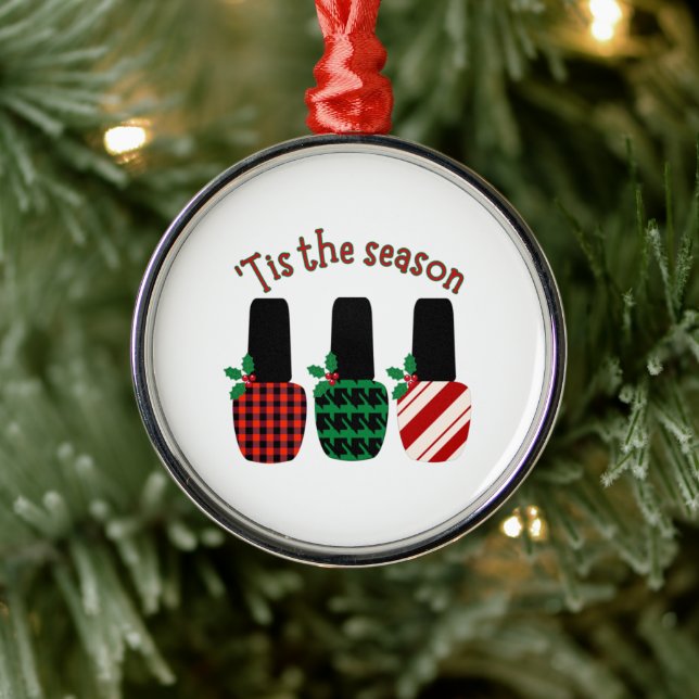 Ornement En Métal C'est la saison Nail poli Noël (Arbre)