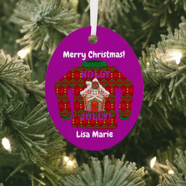 Ornement En Métal Chandail de Noël Tacky Customisé (Insitu)