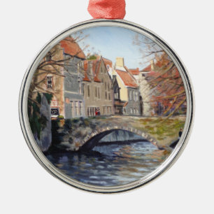 Ornement En Métal Charmant vieux pont sur le canal de Bruges Pittore