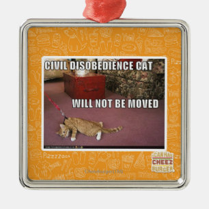 Ornement En Métal Chat de désobéissance civile