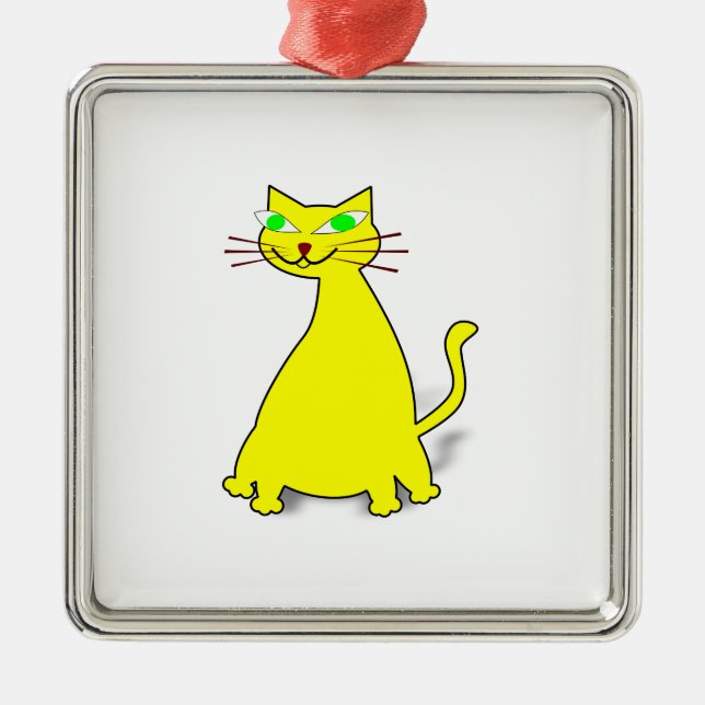 Ornement En Métal Chat gras jaune (Devant)