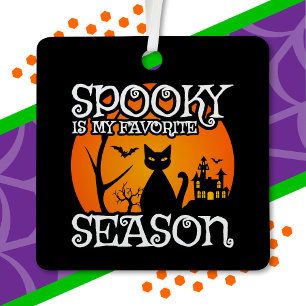 Ornement En Métal Chat noir Hauné saison Éffrayante Happy Halloween