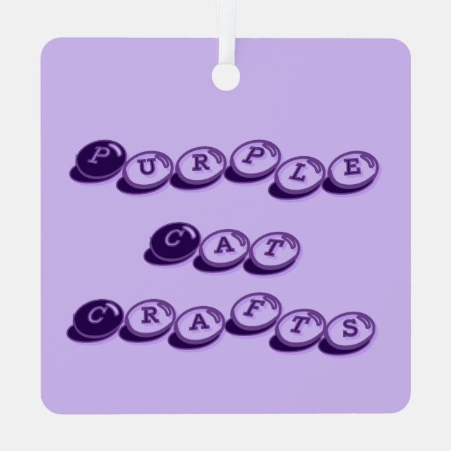 Ornement En Métal Chat violet élégant (Verso)