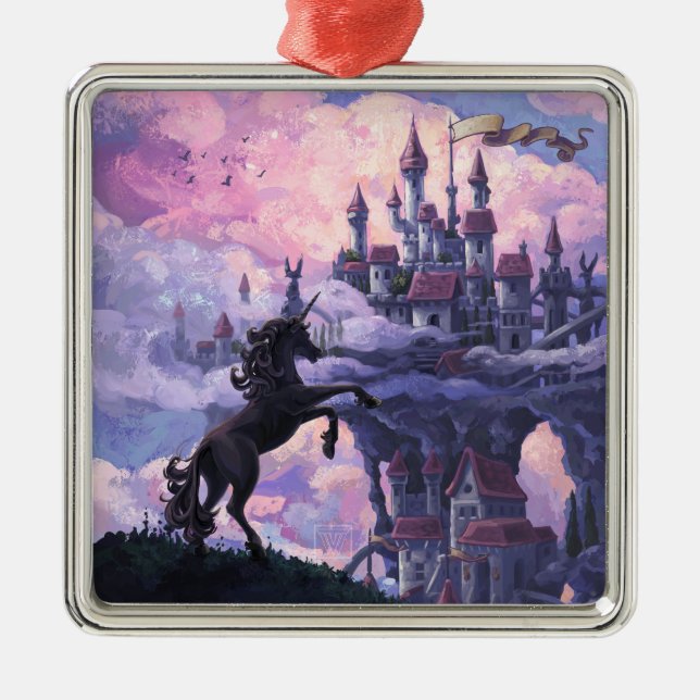 Ornement En Métal Château d'Unicorn (Devant)