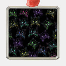 Chats cool sur Noir ! Chats multicolores