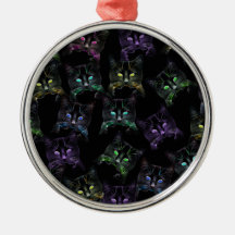 Chats cool sur Noir ! Chats multicolores