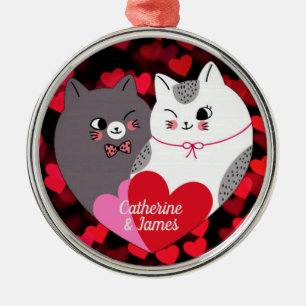 Ornement En Métal Chats d'amour personnalisés