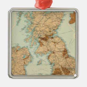 Ornement En Métal Chemins de fer d'îles britanniques et carte