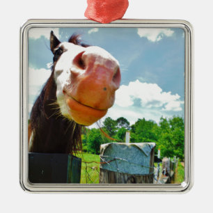 Ornement En Métal Cheval souriant