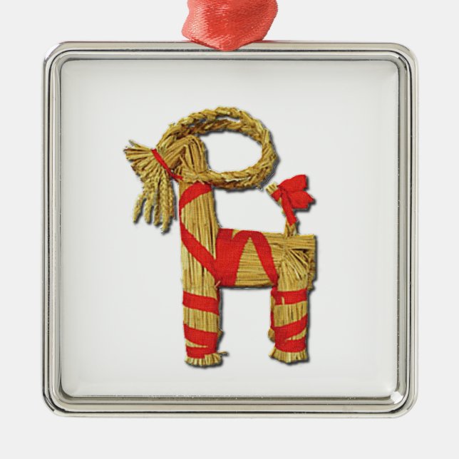 Ornement En Métal Chèvre scandinave Julbok de Noël de paille de Noël (Devant)
