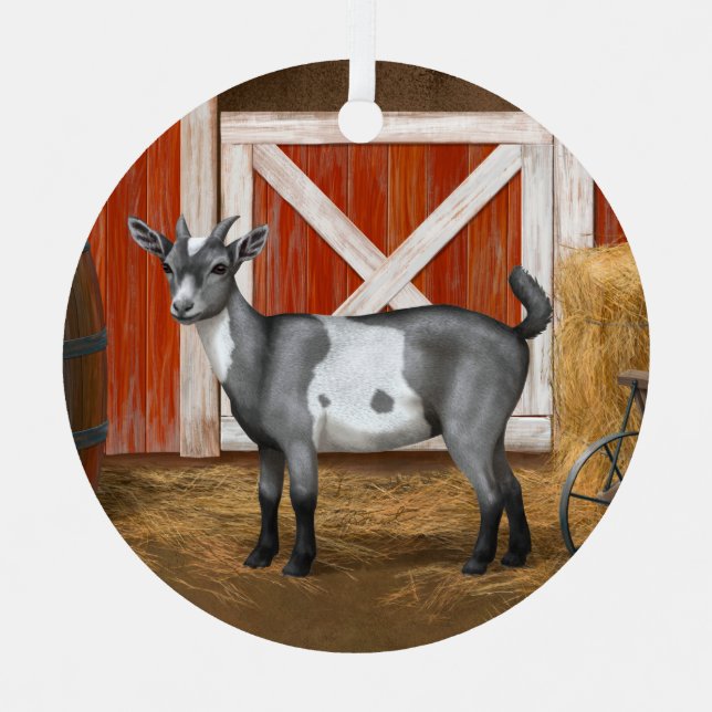 Ornement En Métal Chèvre tachetée gris mou (Recto)