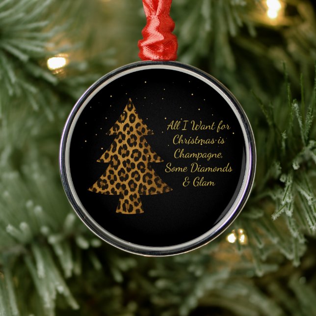Ornement En Métal Chic Holiday Leopard Tree Design (Arbre)