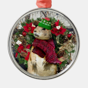 Ornement En Métal Chien de prairie de Noël
