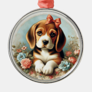 Ornement En Métal Chiot Beagle vintage