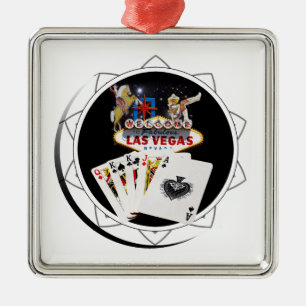 Ornement En Métal Chip Black Poker Affiche de bienvenue