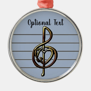 Ornement En Métal Choisir une couleur Embossée Look Treble Clef et H