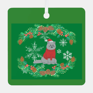 Ornement En Métal Christmas Cat