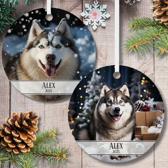 Ornement En Métal Christmas Two Photo Pet (Créateur téléchargé)