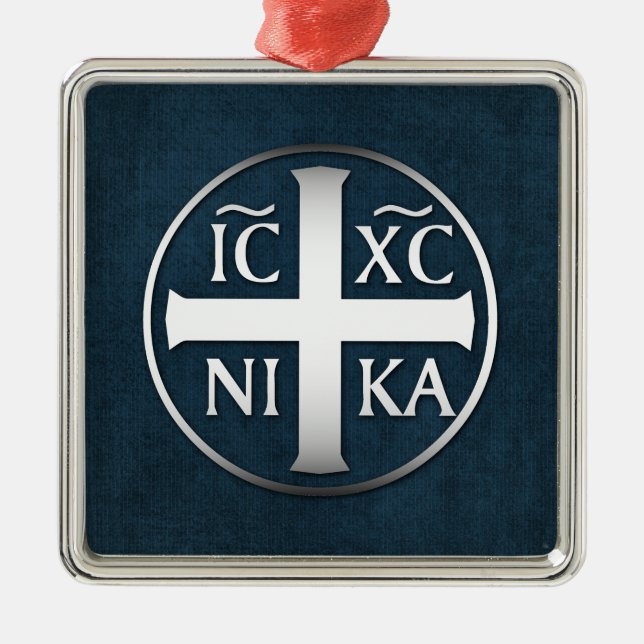 Ornement En Métal Christogram ICXC NIKA Jésus conquiert (Devant)