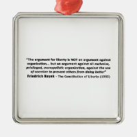 Citation de Friedrich Hayek l'argument pour la